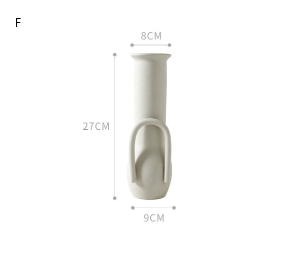 Vaso de cerâmica com decoração nórdica